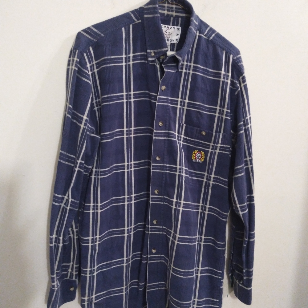 Crazy Cowboy Button-up Flannel Men's Size Medium B
